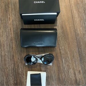 Chanel 5451-A 622/S6 Sunglasses Glossy Black w/ Black Sequins - SOLD OUT